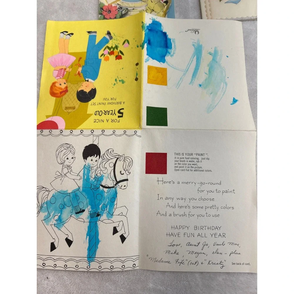 Vintage Greeting Card Lot 9 Mid Century Birthday Graduation Baby Kitsch Retro